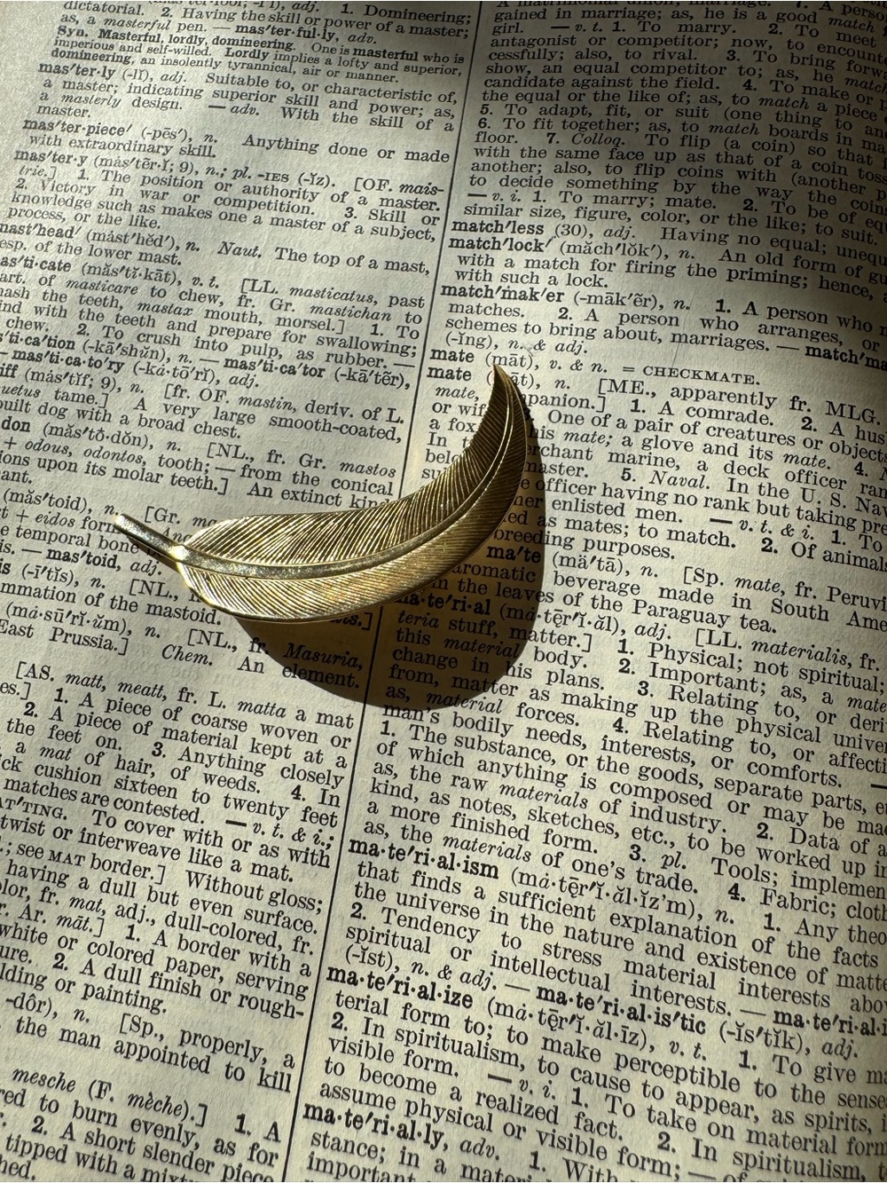 Gold-Tone Feather Brooch Pin
